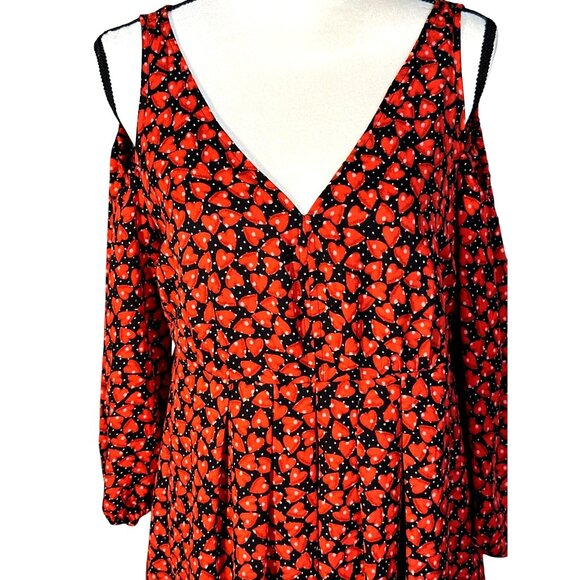 Disney Alice Through the Looking Glass Dress Large Hearts Red Black - Picture 6 of 11